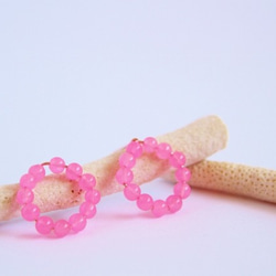 tama◆ローゼンジ✧ピンクオパール/水晶 トリプレットストーンピアス アクアマリン×ピンクオパール×ムーンストーン×ローズクォーツの
