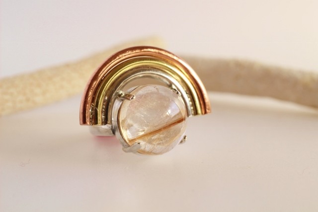 Metal　Rainbow + ルチルクォーツ　Silver 　Ring 10,950円