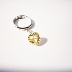 宝石質シトリン　Heart　Ring 1枚目の画像