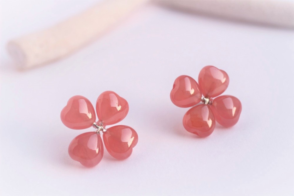 Happy Clover インカローズ　Xピアス　Silver／14KGF／K10／K18