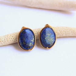 夜空  ラピスラズリ　Wire　ピアス／イヤリング 1枚目の画像