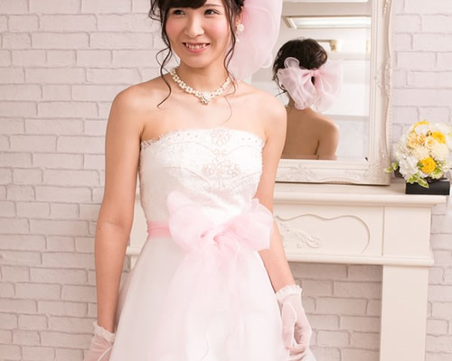 ベルベットピンクドレス/リボン 0_70d19dce682687760af64af8dcc0