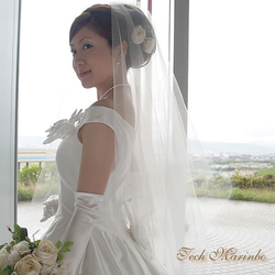 手作りウエディングベールキット【シンプル】ミドル丈 手作りキット 1枚目の画像