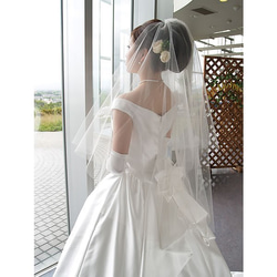 手作りウエディングベールキット【シンプル】ミドル丈 手作りキット 2枚目の画像