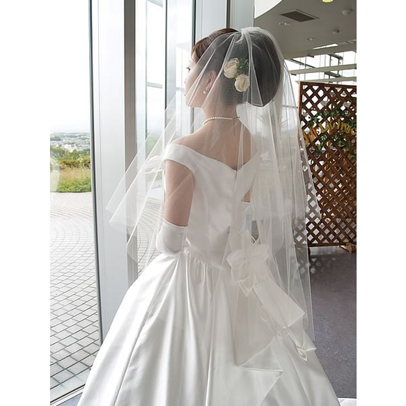 手作りウエディングベールキット【シンプル】ミドル丈 手作りキット 2枚目の画像