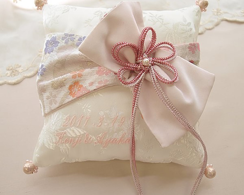 和風リングピロー【結】刺繍入り リングピロー てくまりんぼ 通販