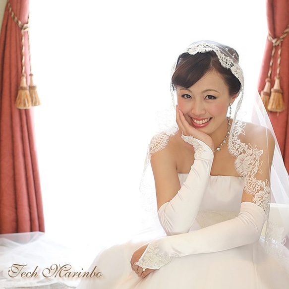 ウェディングベール リバーレースベール スカーレット ロング丈300cm