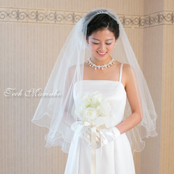 ミドル丈 ウェディングベール【ふわふわメロウ】ホワイト オフホワイト