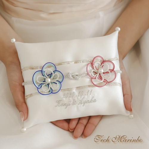 和風リングピロー【雛・ひな】刺繍入り リングピロー てくまりんぼ 