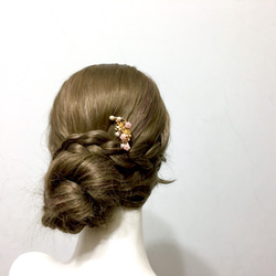 【若桑】【花言花語】櫻花。天然珍珠髮簪。西洋古董風髮簪。 第4張的照片