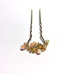 【若桑】【花言花語】櫻花。天然珍珠髮簪。西洋古董風髮簪。 第5張的照片