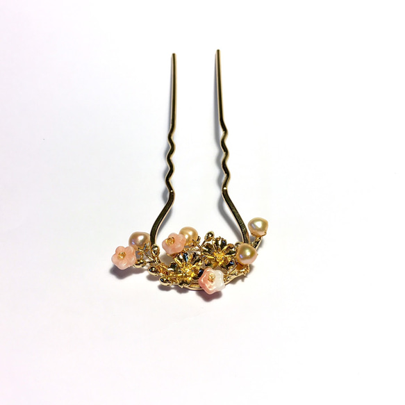 【若桑】【花言花語】櫻花。天然珍珠髮簪。西洋古董風髮簪。 第5張的照片