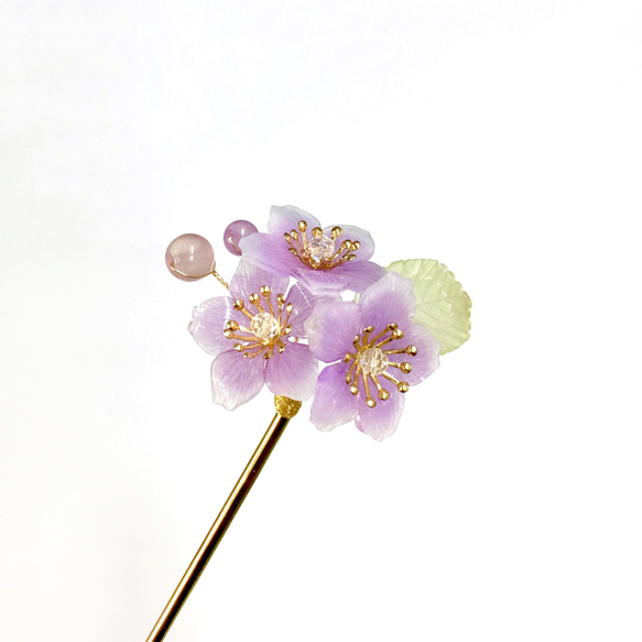 [あれば]春。桜井Ⅳ。山の桜。紫色の桜が咲きます。樹脂の桜。メタルエナメル 1枚目の画像