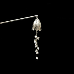 【若桑】【鈴蘭】天然珍珠。銀色款。白色鈴蘭髮簪。 第3張的照片