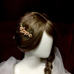 【若桑】《春之頌》復古天然珍珠半寶石插梳。古典新娘髮飾。Bridal Headpiece。 第2張的照片