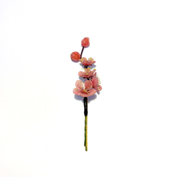 【ルオサン】「ピーチブロッサム。 「花が咲く」手作りのレジンピーチフラワーヘアピン。和風ヘアピン/着物ヘアアクセサリー。クラシッ 3枚目の画像