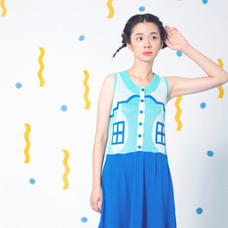 VACATION HOUSE Button Up Dress (Ice Blue) 2枚目の画像