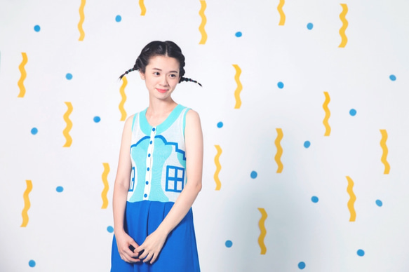 VACATION HOUSE Button Up Dress (Ice Blue) 3枚目の画像