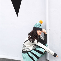 Mint Green Central Pleated Knitted Half Circle Skirt 3枚目の画像