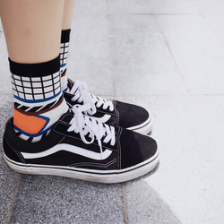 Silo White Unisex Crew Socks 2枚目の画像