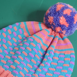 Salmon Circus Detachable PomPom Beanie Hat 2枚目の画像