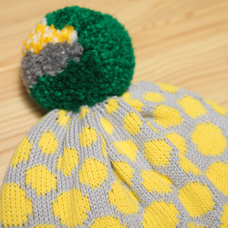 Gradient Dots Detachable PomPom Beanie Hat 2枚目の画像