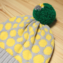 漸變圓點 可拆毛球針織毛帽 第3張的照片