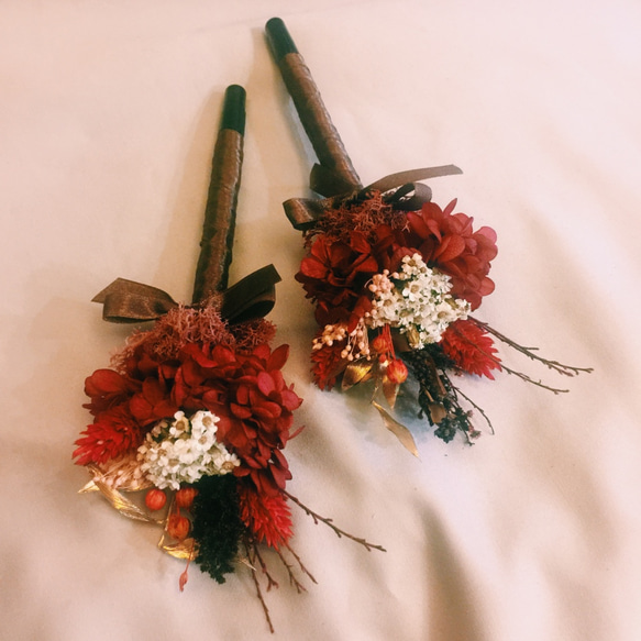 赤い永遠の花ドライフラワー署名ペン|エアライフフローラスモールライフ花結婚式関連の結婚式 3枚目の画像