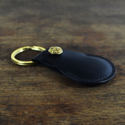 【鞹】手制 義大利協會認証植鞣革黑色手縫Air Tag-IC鑰匙扣卡-50元硬幣鑰匙皮套 第5張的照片