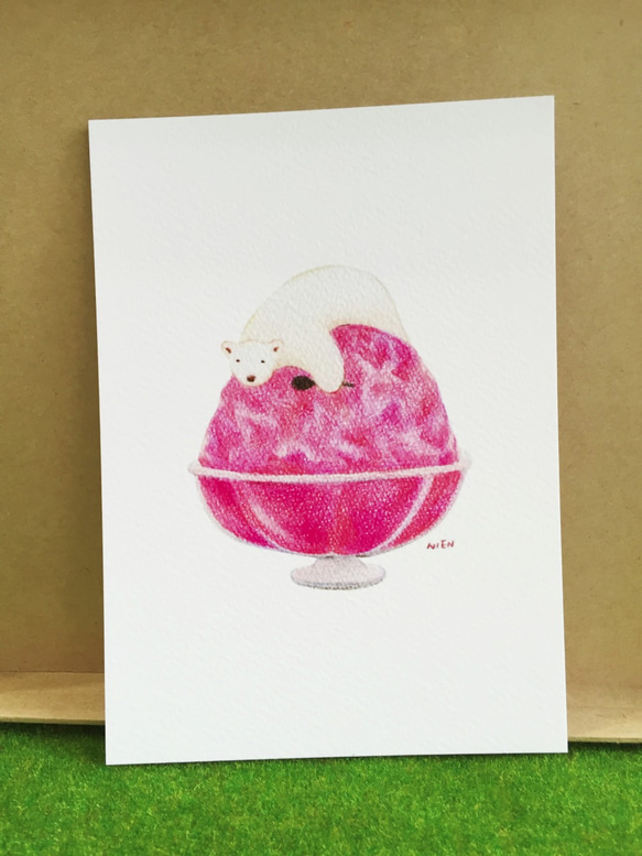 野莓挫冰－明信片 第3張的照片