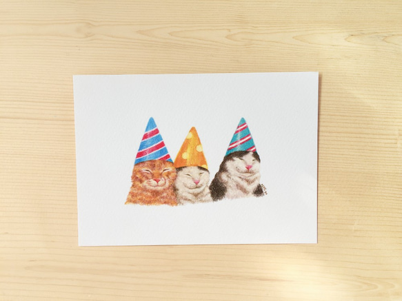 慶祝貓－明信片 第4張的照片