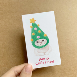 猫のクリスマスカード 2枚目の画像
