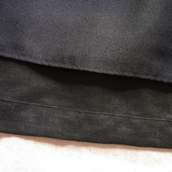 手作黑色苧麻側口袋後抽繩褶裙 Handmade black ramie side pocket pleat skirt 第7張的照片