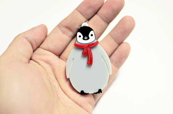 ベビーペンギン - クリスマス - ネックレス - キーリング 2枚目の画像