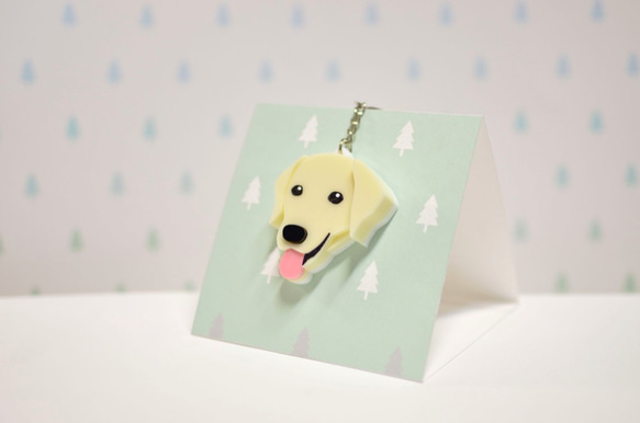 拉布拉多犬(奶黃)-鑰匙圈-壓克力 第2張的照片