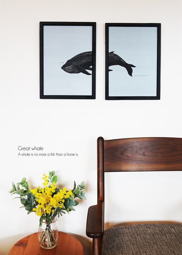 アートポスター・クジラ【A4／２枚セット】 2枚目の画像
