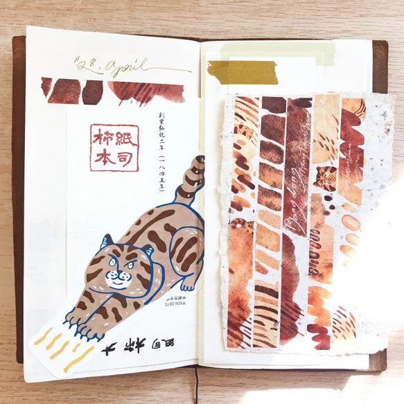 虎斑貓扁東 / 1.5 cm 和紙紙膠帶 第2張的照片