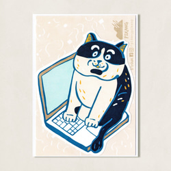 廢貓防水大貼紙 / Q吉坐筆電 第1張的照片