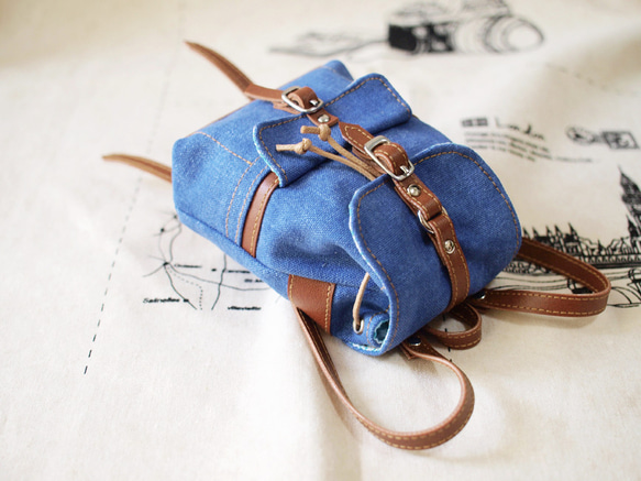 1PinFun Handmade BJD Bags 寶藍後背包 第8張的照片