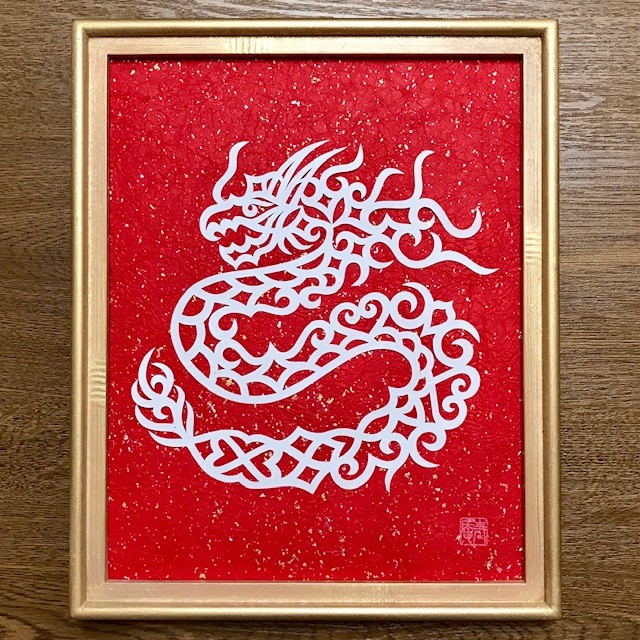 カラスの油絵◆1点物絵画◆アイヌ模様/パワーアート/真作/作者サイン入り
