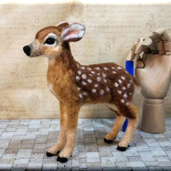 羊毛フェルト　鹿　子鹿ちゃん　シカ　バンビ　動物フィギュア 10枚目の画像