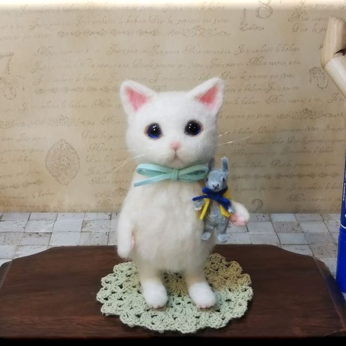 羊毛フェルト 猫 白猫ちゃん キジ猫 ねこ ネコ 羊毛フェルト 羊毛フェルト 猫 白猫ちゃん キジ猫 ねこ ネコ 羊毛フェルト
