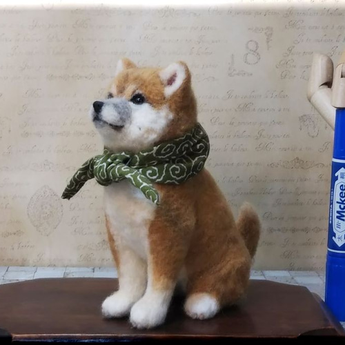 柴犬 羊毛フェルト ぬいぐるみ いつでもいっしょ♪ ふわふわ羊毛フェルトの小さな柴犬 父の日