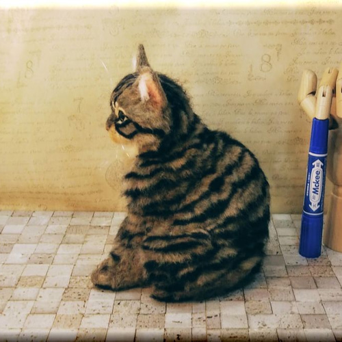 羊毛フェルト 猫 キジトラさん キジ猫 ねこ ネコ 羊毛フェルト