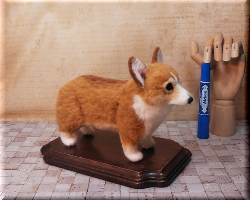羊毛フェルト 犬 コーギー ウェルシュ・コーギー 犬フィギュア