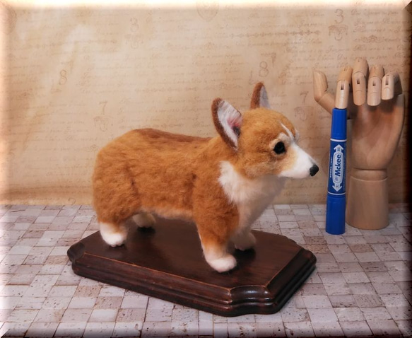羊毛フェルト 犬 コーギー ウェルシュ・コーギー 犬フィギュア