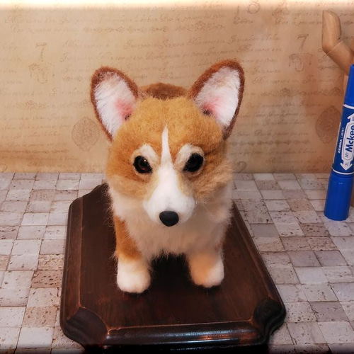 羊毛フェルト 犬 コーギー ウェルシュ・コーギー 犬フィギュア