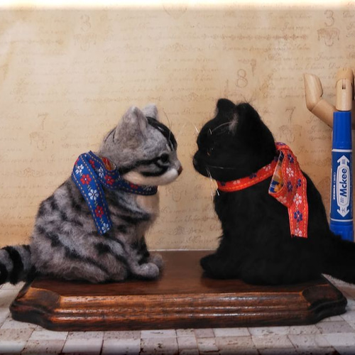 羊毛フェルト　猫　サバトラ猫 羊毛フェルト 猫 サバトラ猫 - メルカリ