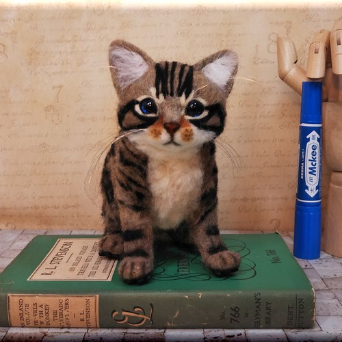 羊毛フェルト 猫 キジトラ猫 子猫ちゃん キジトラ ねこ ネコ 猫