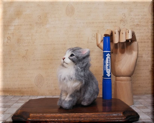 羊毛フェルト 猫 ブリティッシュロングヘア ねこ ネコ 猫